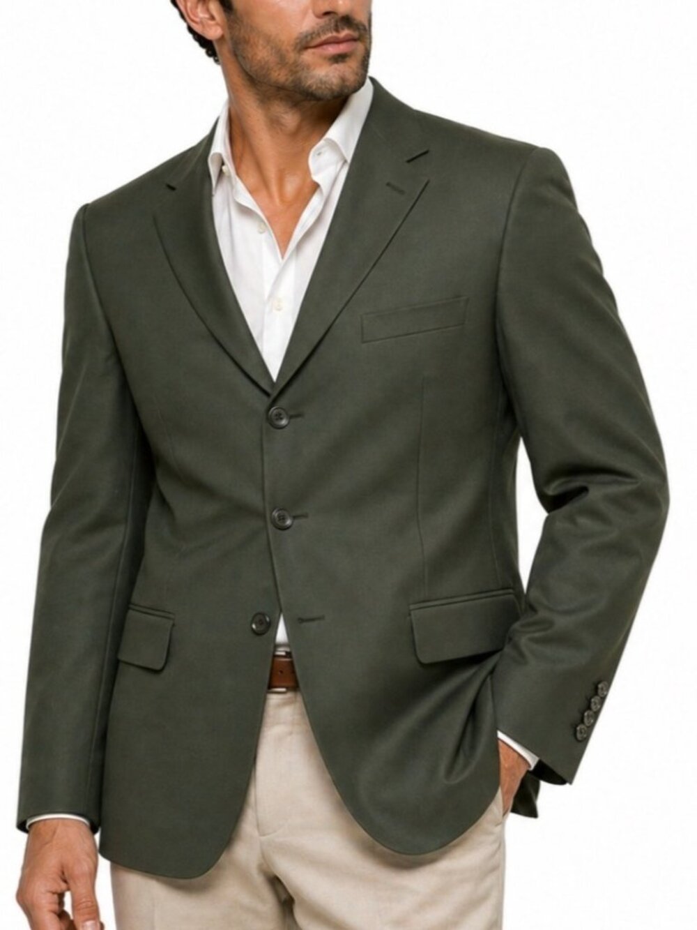 Pronto Uomo Jacket Mens 48R Olive Green Sport Dandy Heritage Career Event Derby